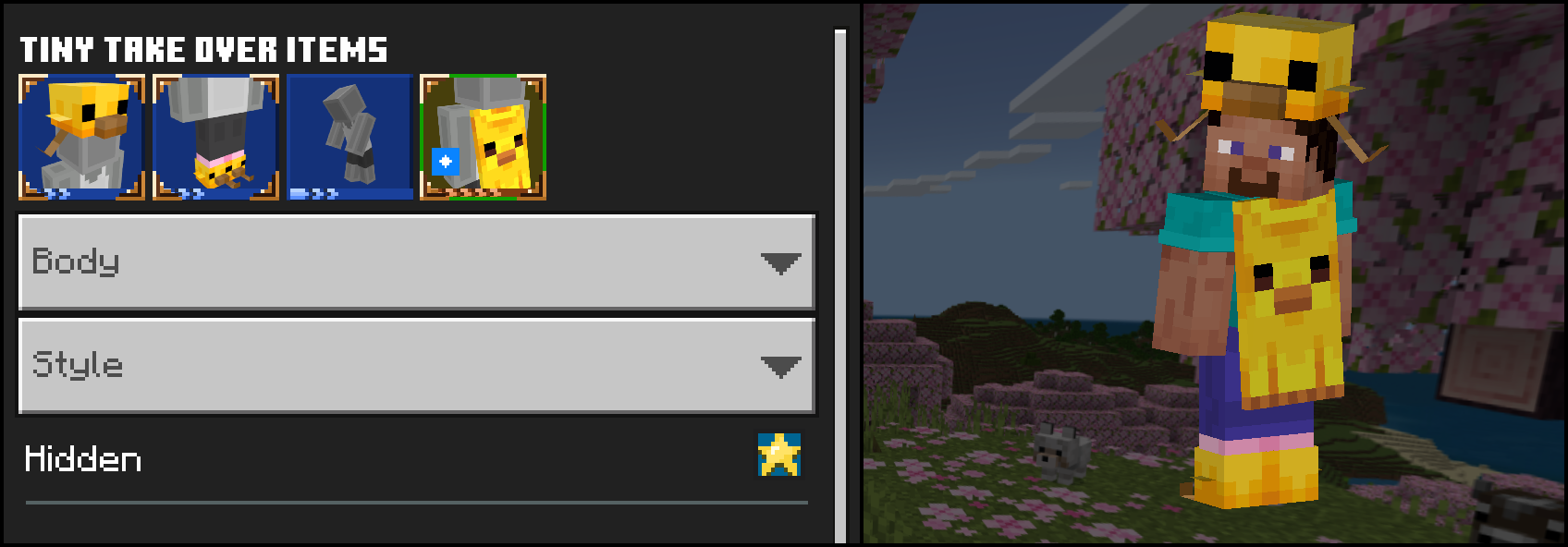 Tiny Takeover Cape for Minecraft Bedrock